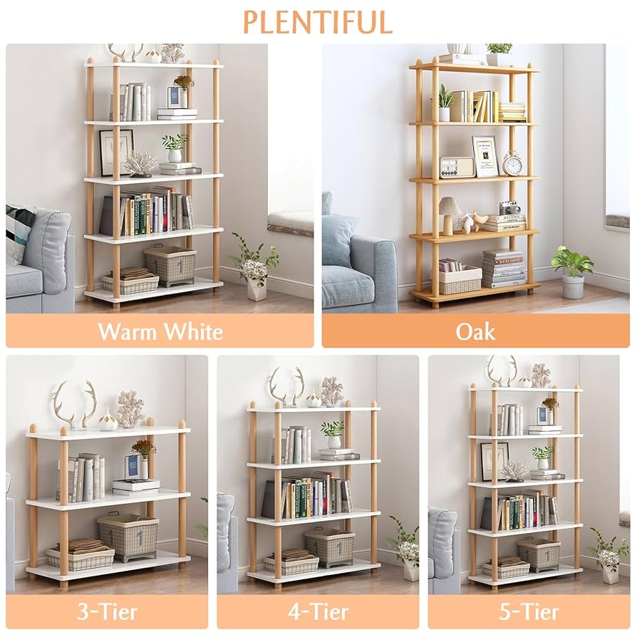 Amazon.com: IOTXY 3-Tier Wooden Shelf Bookcase - Modern Open